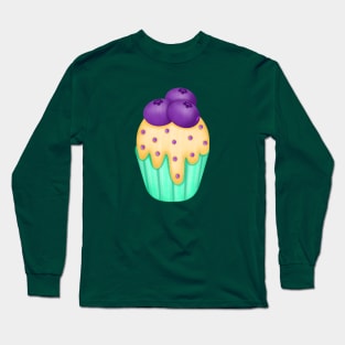 Cute blueberries cupcake 🫐. Long Sleeve T-Shirt